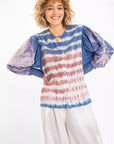 V. DE VINSTER, Blouse RAHI, tie and dye bleue