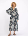V. DE VINSTER, Robe "VISHNU", charbon imprimé floral