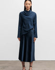 Ahlvar Gallery, Jupe satin "HANA", Midnight blue
