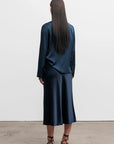 Ahlvar Gallery, Jupe satin "HANA", Midnight blue