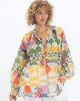V. DE VINSTER, Blouse "LAKSHMI", motif seventies