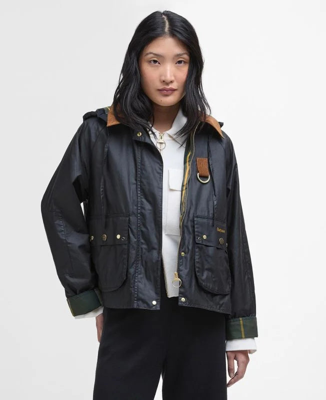 BARBOUR, Erma Waxed Jacket, Noir – Becfin Femme