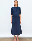 MOLLI, Jupe longue maille guipure "monica", blueberry