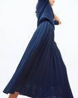 MOLLI, Jupe longue maille guipure "monica", blueberry