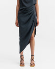 Ahlvar Gallery, Jupe satin "TILDA", blue grey