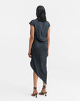 Ahlvar Gallery, Jupe satin "TILDA", blue grey