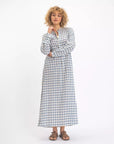 V. DE VINSTER, Robe à carreaux USHA, bleu