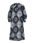 V. DE VINSTER, Robe "VISHNU", charbon imprimé floral