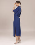CRIDA, Robe midi en satin de soie et viscose "IVREA"