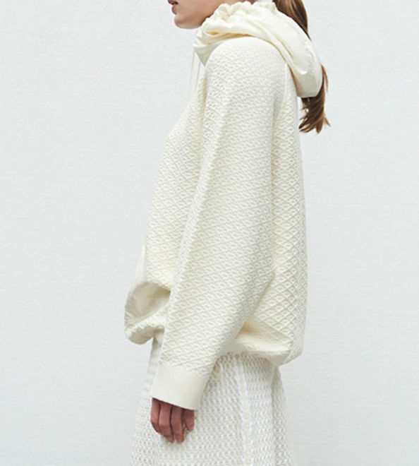 MOLLI Pull en maille à capuche "VICTOR", Naturel