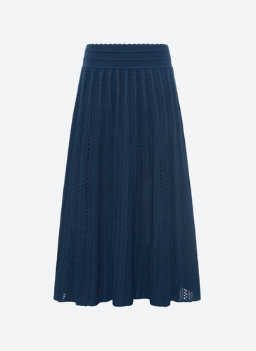 MOLLI, Jupe longue maille guipure "monica", blueberry