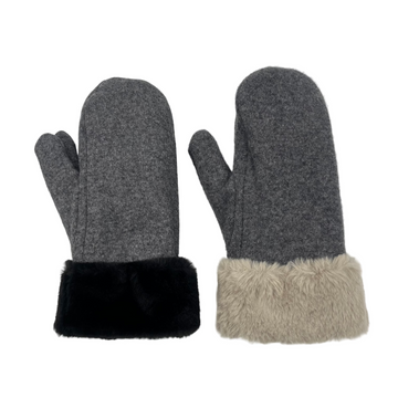 ALPO, Moufles, Laine et Fausse fourrure