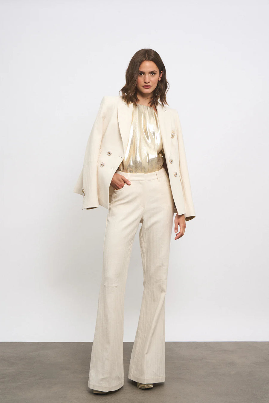 DMN, VESTE VALENCIANA, COTON ECRU