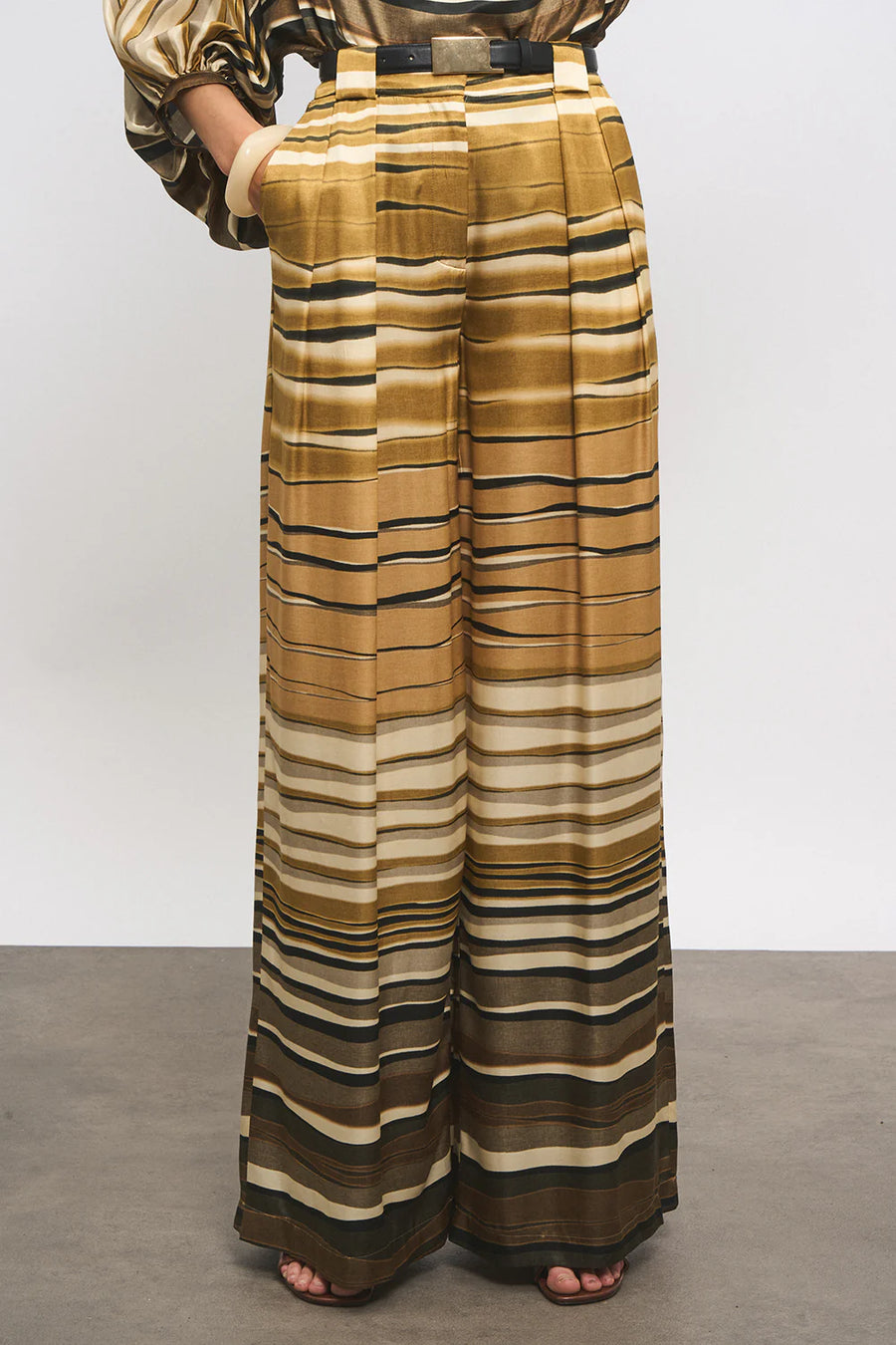 DMN, PANTALON IVOIRE, PRINT SAFARI